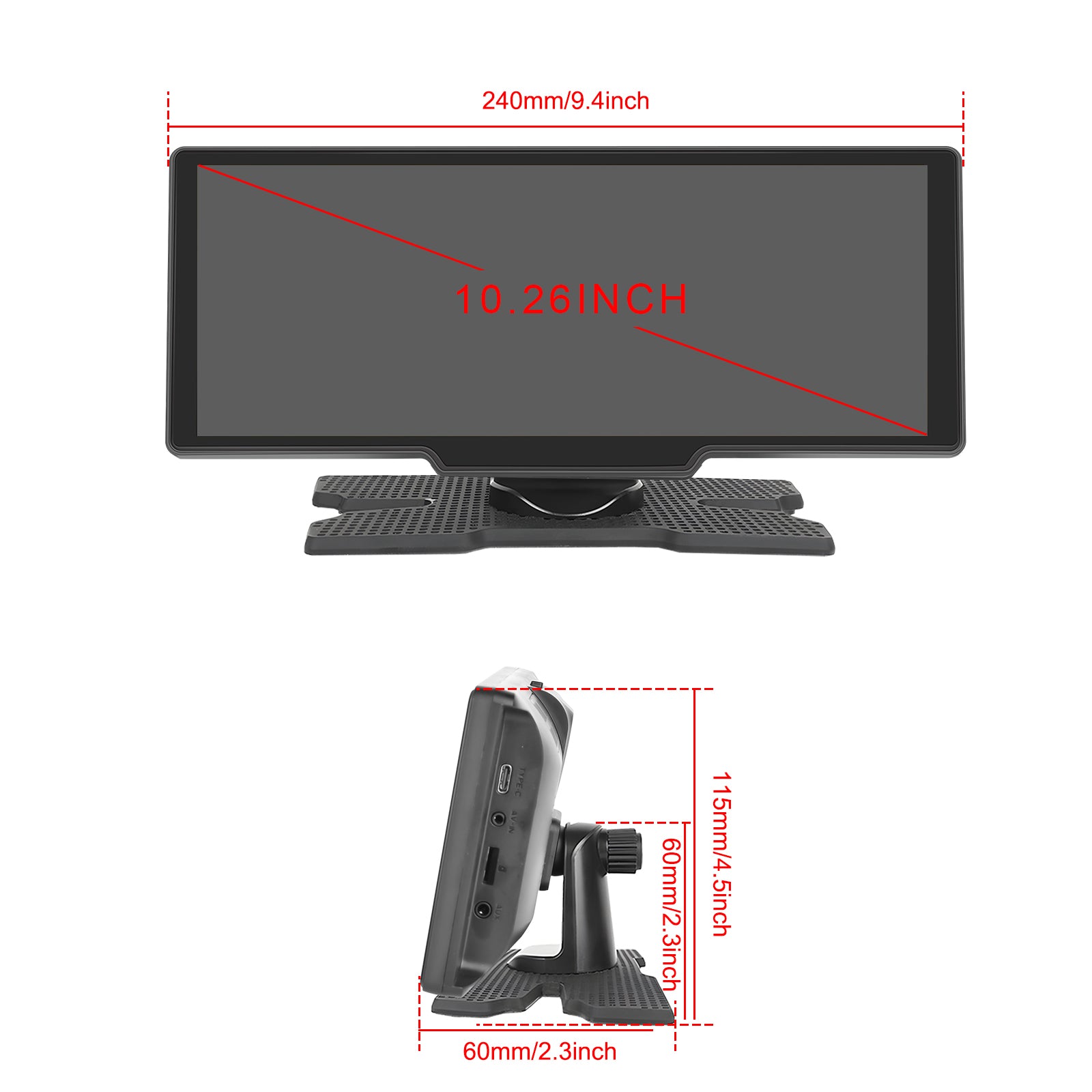 10-инчов CarPlay с FM трансмитер, Android Auto и гласов контрол – лесна интеграция в автомобила за аудио и навигация без ръце.